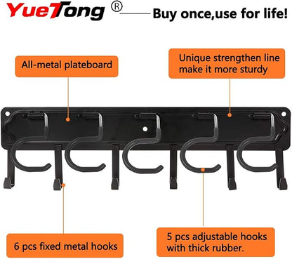 YueTong 68" All Metal Garden Tool Organizer, Adjustable Garage Wall Organizers - Image 3