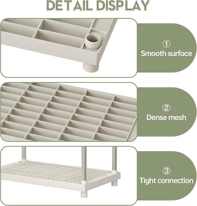 4 Tier White Plastic and Metal Freestanding Shelf Bathroom Organizer, Shelving - Image 8