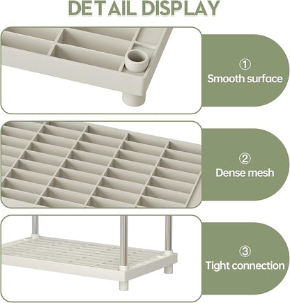 4 Tier White Plastic and Metal Freestanding Shelf Bathroom Organizer, Shelving - Image 8