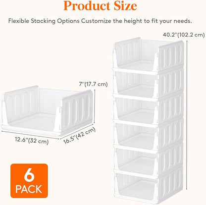 Lifewit 6 Pack Stackable Closet Organizers - Image 2