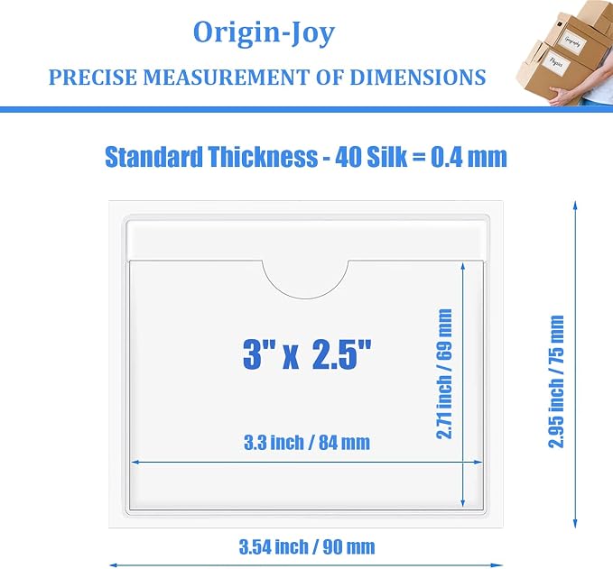 Origin-Joy 25 PCS Self-Adhesive Index Label Pockets - Image 2