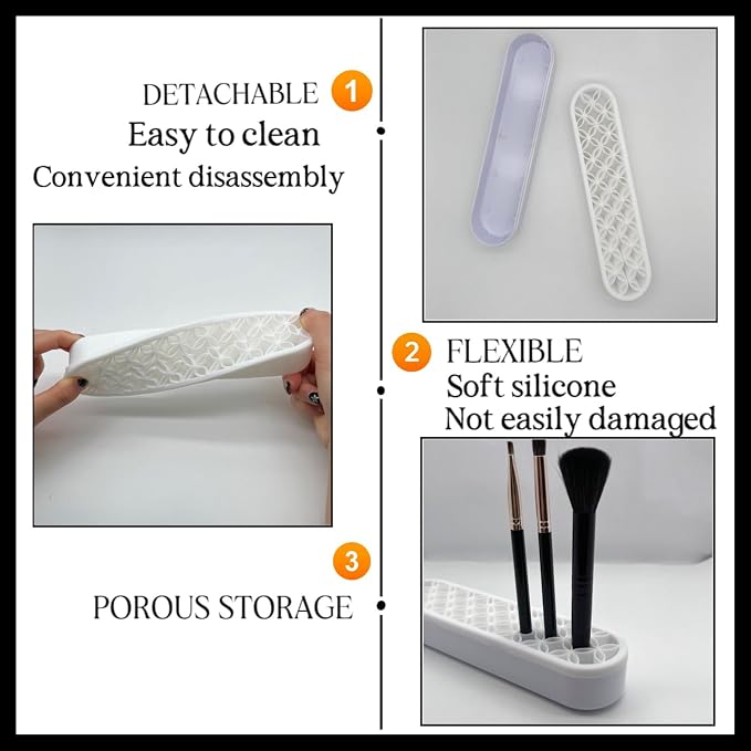 TANG SONG 1 PC Silicone Make up Brush Holder Cosmetic Storage Box Desktop - Image 3