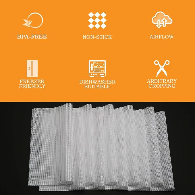 Mesh Silicone Dehydrator Sheets, 15.5x15.5 in 10 Pcs/Sets - Image 9
