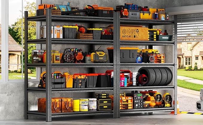 Garage Shelves, 14-48''W Heavy-Duty Storage Shelves, Double-Layer Uprights - Image 2