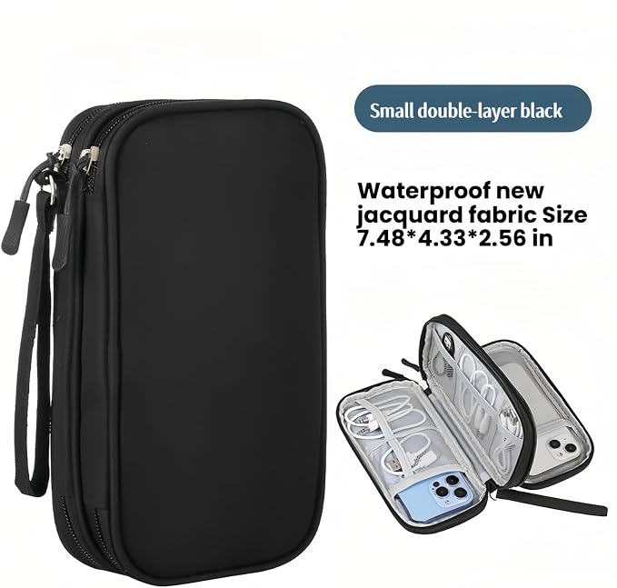 Portable Waterproof Double Layers All-in-One Storage Bag, Travel Cord - Image 2