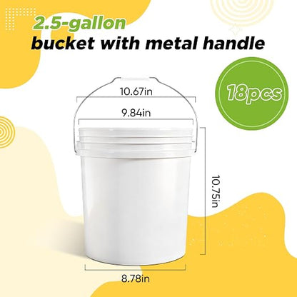 DEMORA 2.5 Gallon Small Plastic Buckets, Heavy Duty Pails, BPA-Free Food Grade - Image 2