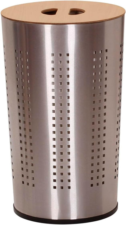 Household Essentials Round Metal Laundry Hamper - Image 7