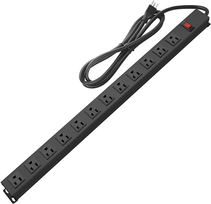 HHSOET Metal Wall Mount Power Strip, Mountable Power Outlet by HHSOET