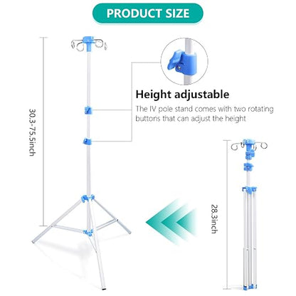 Lefeke IV Pole Portable for Traveling, Adjustable IV Stand - Image 2