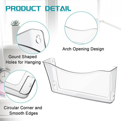 Colarr 12 Pcs Expandable Pocket Wall File Set Plastic Wall Mountable Space - Image 3