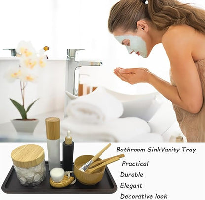 Wood Vanity Tray, Bathroom Counter Solid Walnut Organizer, Toilet Tank Top - Image 4