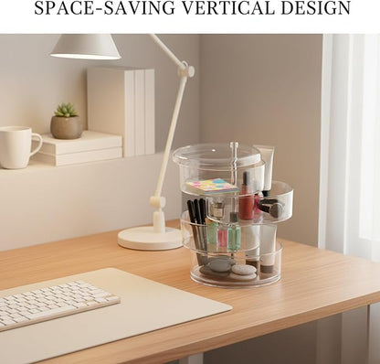 Rotating Cosmetic Display Case, 360-Degree Clear Storage Organizer - Image 2