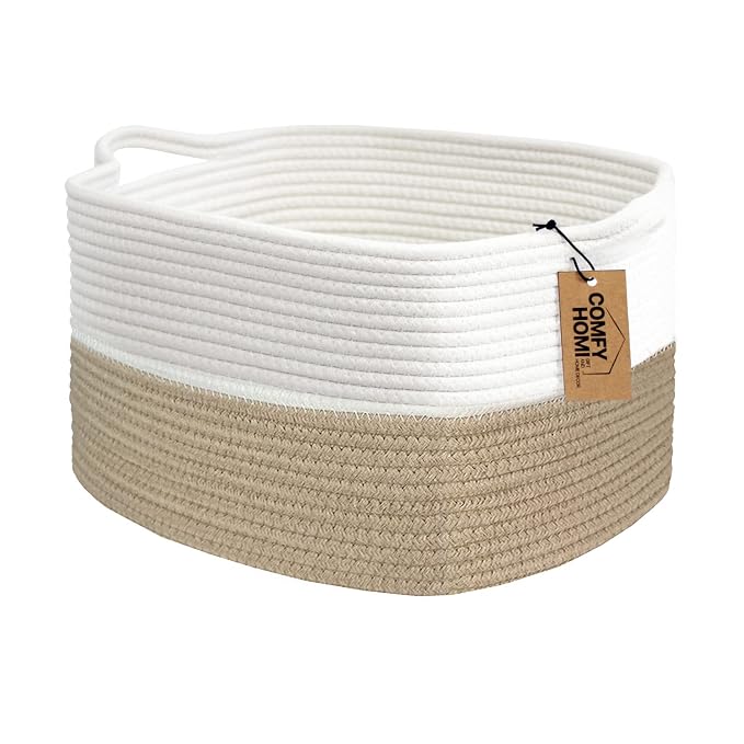 COMFY-HOMI Cotton Rope Woven Basket by COMFY-HOMI