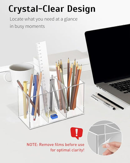 Uniclife Clear Acrylic Pen Holder - Image 5