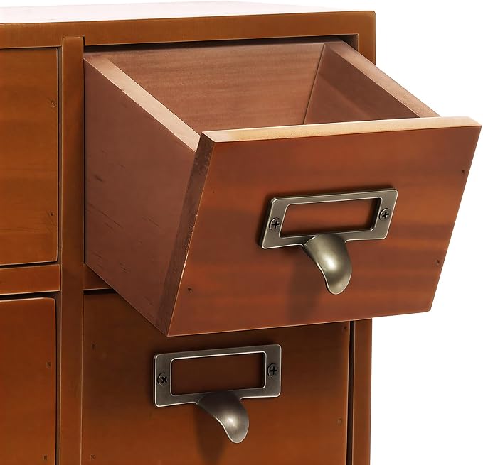 4 PCS Storage Cabinet 64 Drawer Organizer Wooden Brown Apothecary Cabinet - Image 9