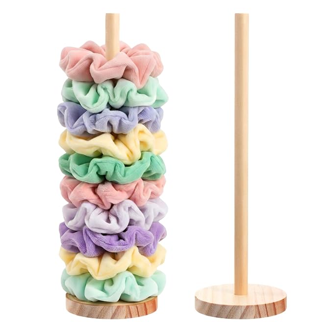 2 Pcs Scrunchie Holder Stand Hair Tie Organizer Vertical 15-20 Scrunchies Hairs - Image 9