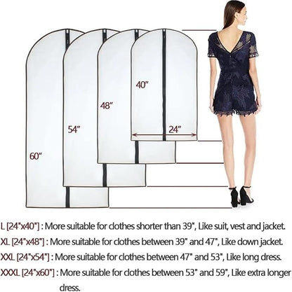 Garment Bags for Hanging Clothes 12 PCS Transparent Waterproof Dustproof - Image 2