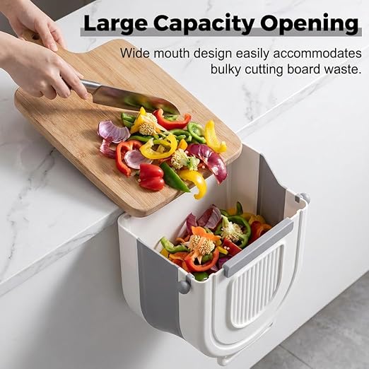 Multipurpose Hanging Collapsible Trash Can，Gray：8.5*8.7*4.9in-1.84Gal | - Image 7