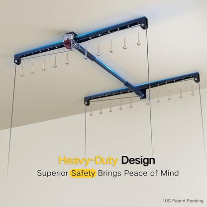 Overhead Garage Storage Rack for 8-10ft Ceiling, Heavy-duty 4x4 FT Garage - Image 4