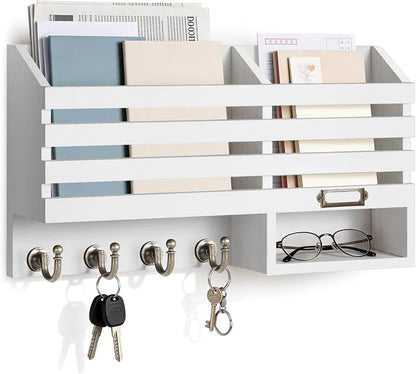 FifthQuarter Key Holder for Wall: Easy Mounted Key Rack and Mail Organizer by FifthQuarter