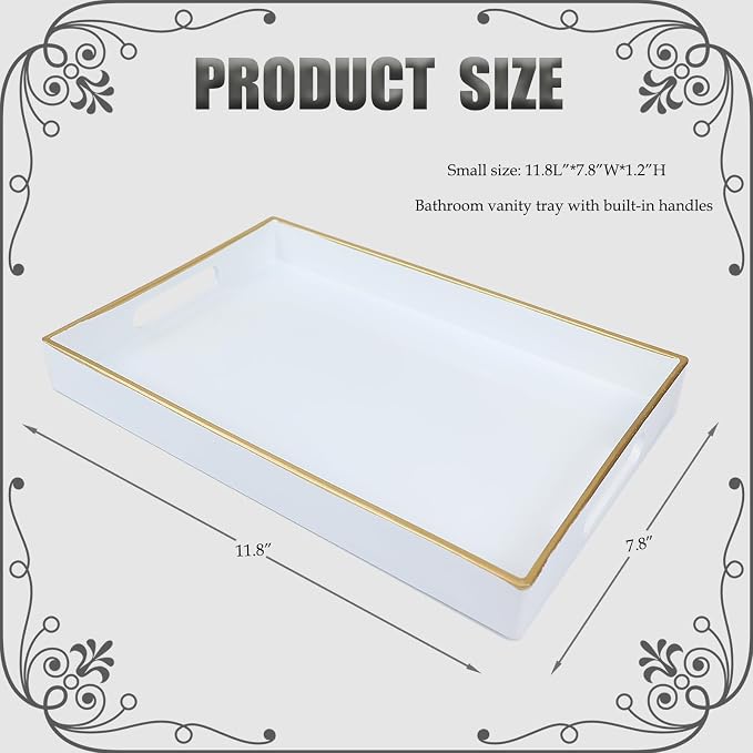Spsyrine White Bathroom Vanity Tray - Image 2