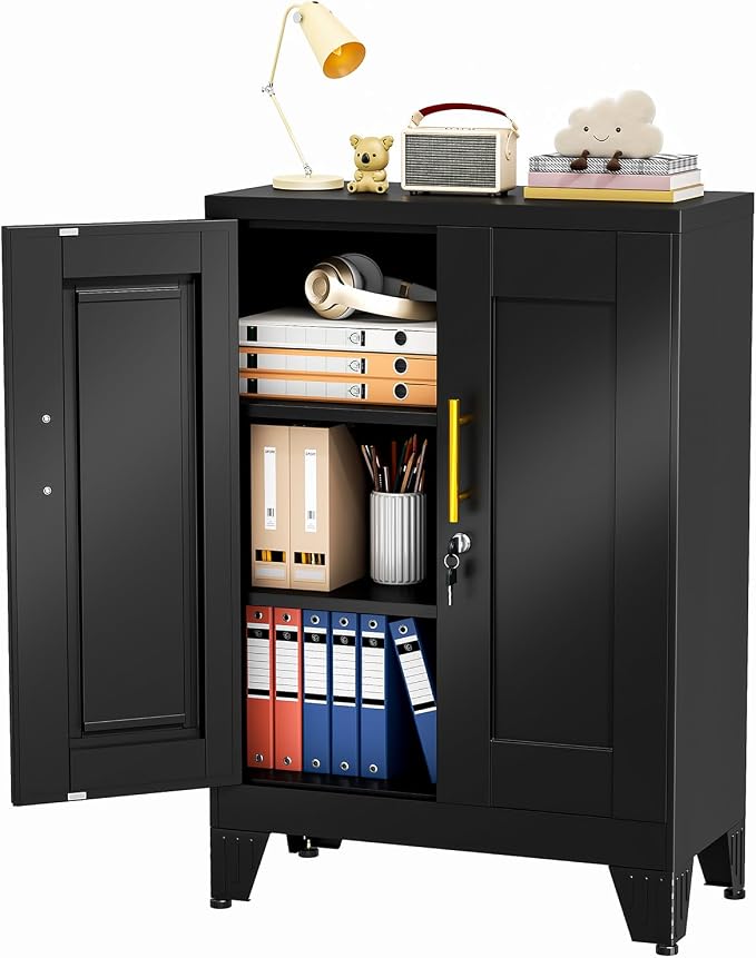 pozdeg 35.43" Lockable Metal Storage Cabinet, Steel Locker File Cabinet by pozdeg