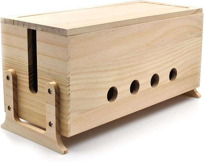 Large Cable Management Box, Wood Cord Hider Box & Organizer by Unknown