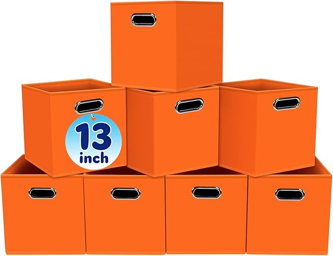 Fabric Cubby Storage Bins, Cube Organizer Bin Foldable Storage Boxes by Yunkeeper