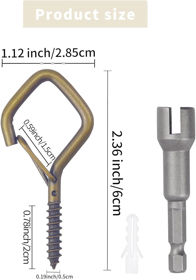 50 PCS Bronze Eye Screw Hooks for Hanging Heavy Duty - Image 2