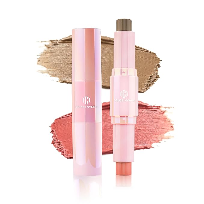 Color Nymph Cream Blush Contour Stick, Double-end Makeup Stick Multiuse Blush by ColorNymph
