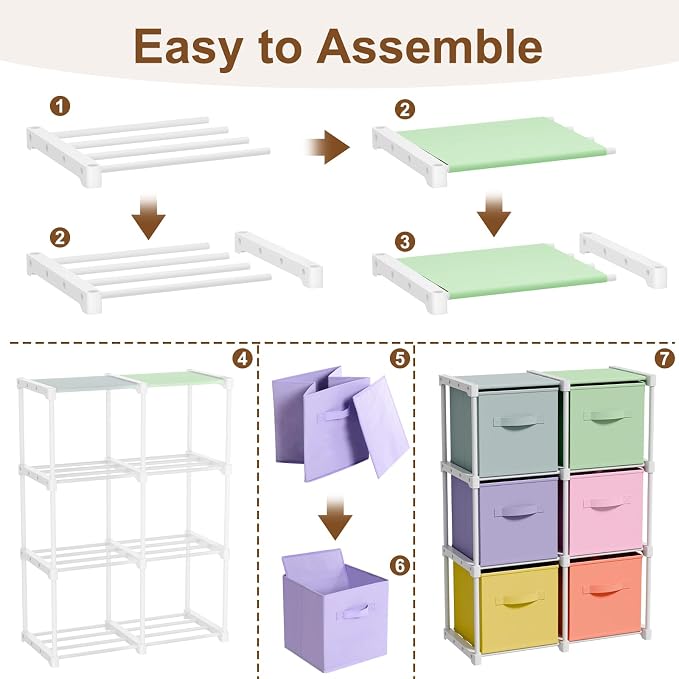 Briwooody 6 Cube Storage Organizer Bins - Image 6