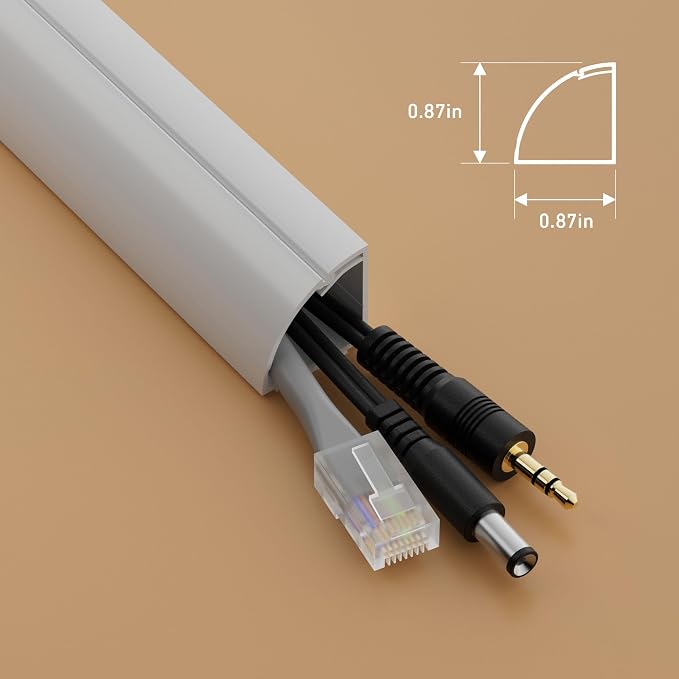 D-Line 30ft White Corner Cable Concealer Multipack, Floor Wire Hider, Quarter - Image 3