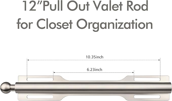 FIRJOY 12" Valet Rod for Closet Pull Out - Image 2