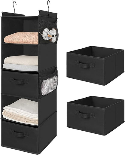 MAX Houser 5 Tier Shelf Hanging Closet Organizer, Cloth Hanging Shelf by MAXHouser