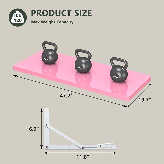 Clikuutory Wall Mounted High Gloss Folding Table, Wall Desk Fold Down - Image 2