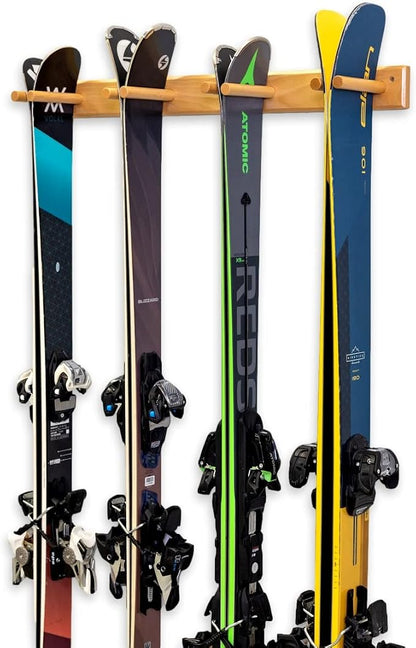 StoreYourBoard Timber Ski Wall Rack, 4 Pairs of Skis Storage, Wood Home and - Image 8
