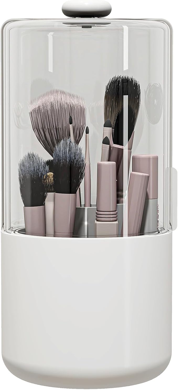 Makeup Brush Holder with Dustproof Cover by Zufudo