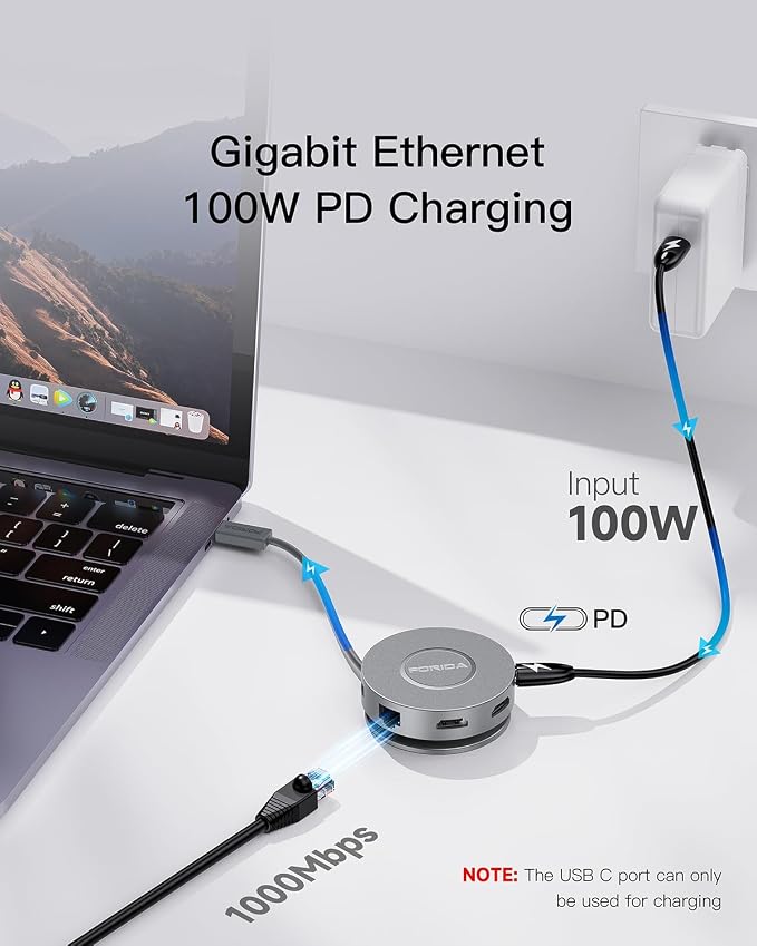 Micro USB C Docking Station Dual HDMI Monitor FORIDA USB C to USB Hub - Image 4