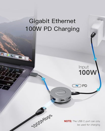 Micro USB C Docking Station Dual HDMI Monitor FORIDA USB C to USB Hub - Image 4