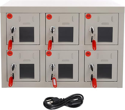 6 Slot Cellphone Charging Station Cell Phone Locker Cellphone Storage Cabinet - Image 7