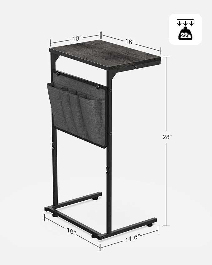 Vantic C Shaped End Table, Small Side Table - Image 3