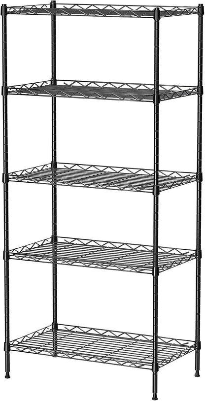 5 Tier Standing Metal Wire Shelving Unit, Adjustable Height, Storage Shelf Units by Unknown