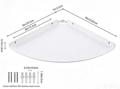 Corner Floating Shelf, 3.0mm Aluminum Alloy Corner Shelves wall Mounted - Image 3