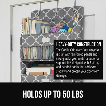 GORILLA GRIP Over The Door Organizer Storage, 5 Deep Hanging Shelves, Holds - Image 3