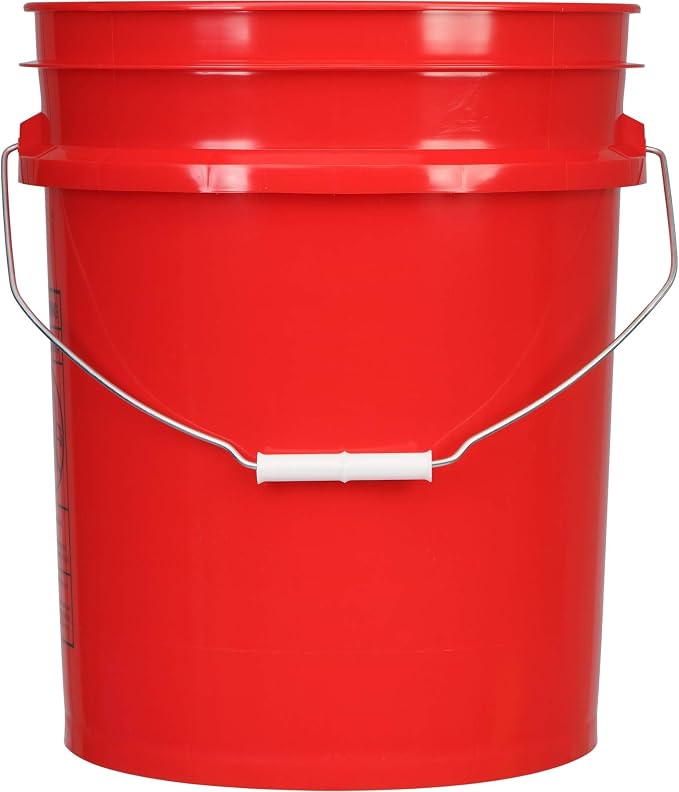 House Naturals 5 Gallon Red Food Grade Plastic Bucket Pail - Image 3