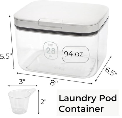 Tlence 94 OZ/2.8L Laundry Pods Container, One-Press Lid Laundry Powder Holder - Image 2