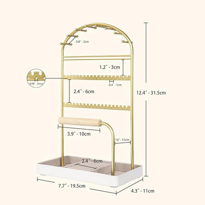 Multi-Functional Jewelry Holder Organizer Necklace Display Stand Velvet Lined - Image 6