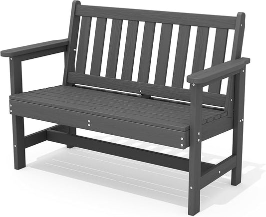 SERWALL HDPE Outdoor Bench, Weatherproof Porch Bench, 1 Pack, Suitable by SERWALL