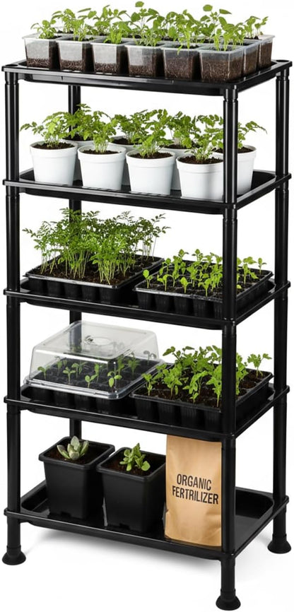 RooTrimmer 5-Tier Seed Starter Trays, Plant Stand, by RooTrimmer