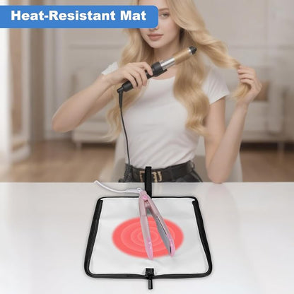 SITHON Hot Iron Holder & Mat, Heat Resistant Hair Tools Travel Bag Portable Hot - Image 2